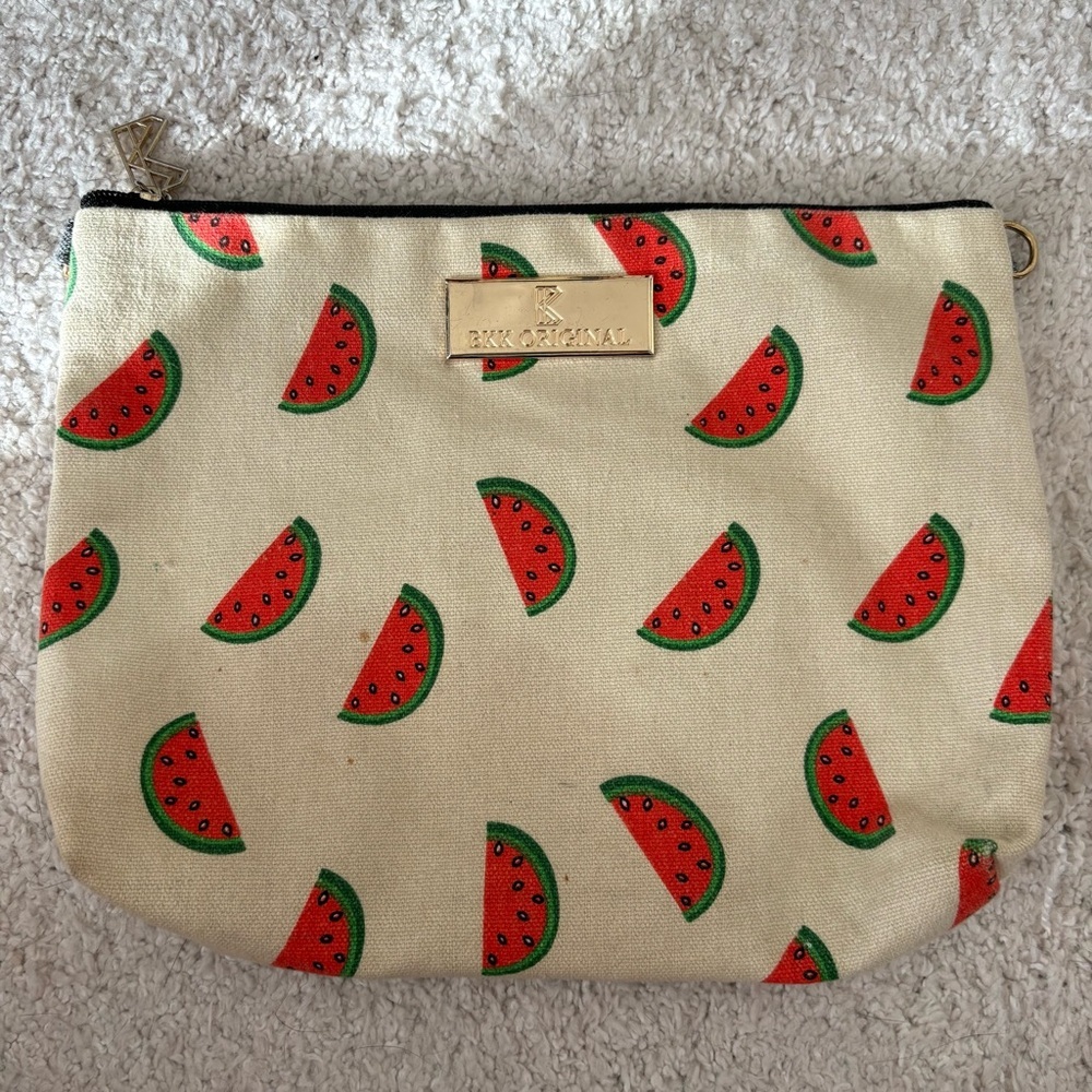 Watermelon Print Cream Clutch Zip Pouch